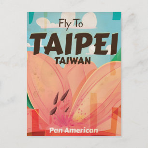 Cartão Postal Cartaz de Viagem Antigo Taipei, Taiwan