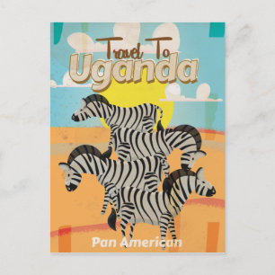 Cartão Postal Cartaz de Viagem Antigo Uganda