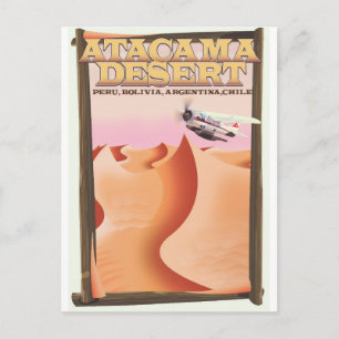 Cartão Postal Cartaz de viagem Atacama Desert Adventure.