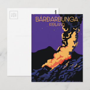 Cartão Postal Cartaz de viagem Bárðarbunga, Islândia.