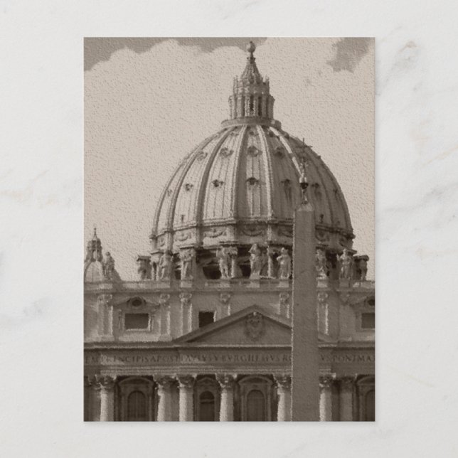 Cartão Postal Cartaz de Viagem Basilica Roma, Domo das Ruas (Frente)