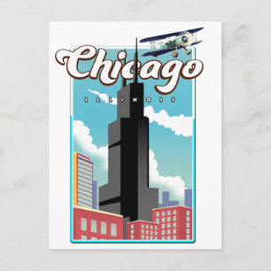 Cartão Postal cartaz de viagem Chicago Illinois EUA
