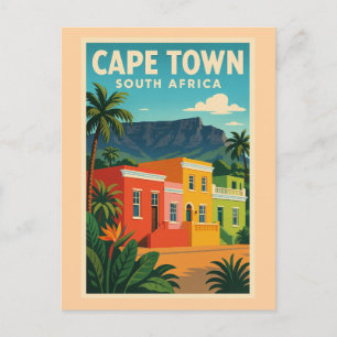 Cartão Postal Cartaz de viagem Cidade do Cabo, África do Sul,