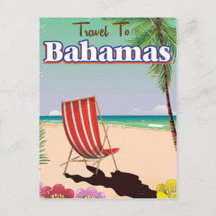 Cartão Postal Cartaz de viagem clássico das Bahamas