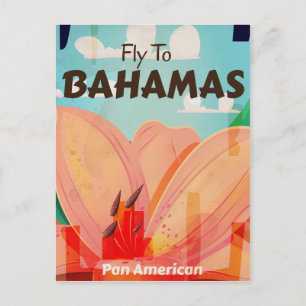 Cartão Postal Cartaz de viagem clássico das Bahamas