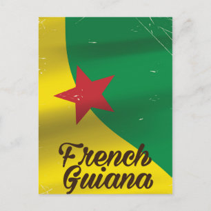 Cartão Postal cartaz de viagem da bandeira da Guiana Francesa