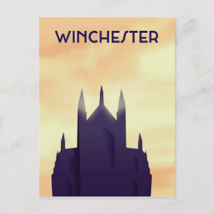 Cartão Postal cartaz de viagem da Catedral de Winchester impress
