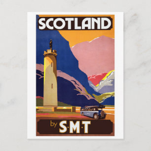 Cartão Postal "Cartaz de Viagem da Companhia de Ônibus Vintage E