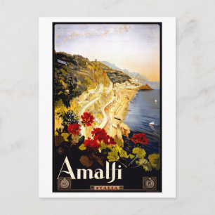 Cartão Postal Cartaz de Viagem da Costa Amalfitana da Itália Vin