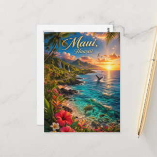 Cartão Postal Cartaz de Viagem da Costa Tropical do Maui Havaí