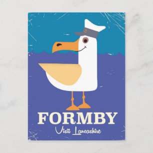 Cartão Postal Cartaz de viagem da gaivota de Fomby Lancashire