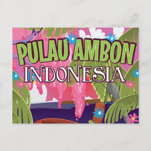 Cartão Postal Cartaz de viagem da Ilha de Ambon Indonésia