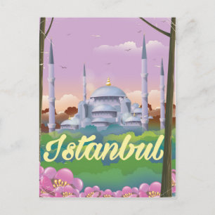 Cartão Postal cartaz de viagem da mesquita azul de istambul