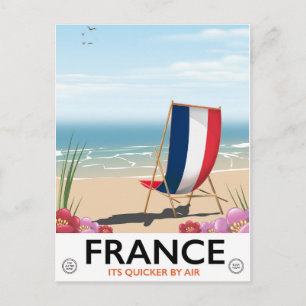 Cartão Postal cartaz de viagem da praia à beira-mar da França