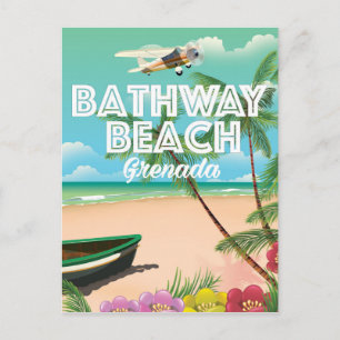 Cartão Postal Cartaz de viagem da praia Bathway de Granada