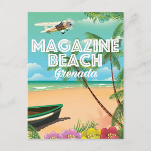 Cartão Postal Cartaz de Viagem da Praia da Revista de Granada