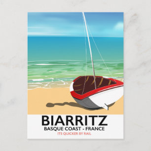 Cartão Postal Cartaz de viagem da praia de Biarritz França