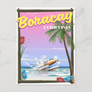 Cartão Postal Cartaz de viagem da praia de Boracay Filipinas