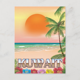 Cartão Postal cartaz de viagem da praia do kuwait