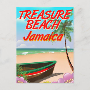 Cartão Postal Cartaz de viagem da praia Treasure na Jamaica