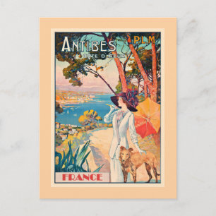 Cartão Postal Cartaz de viagem de Antibes, França,
