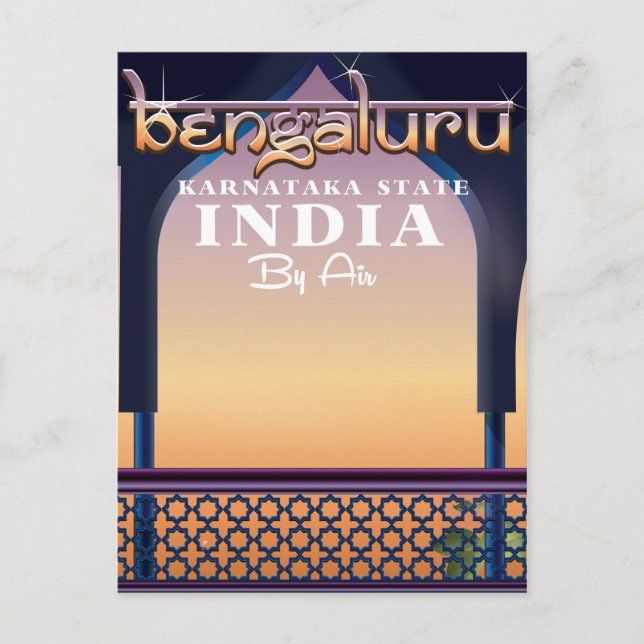 Cartão Postal cartaz de viagem de Bengaluru, Índia (Frente)