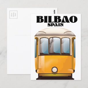 Cartão Postal Cartaz de viagem de bonde Bilbao Espanha