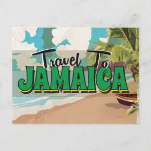 Cartão Postal cartaz de viagem de casamento vintage na Jamaica