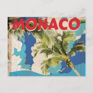 CARTÃO POSTAL CARTAZ DE VIAGEM DE CORRIDA DE MONACO VINTAGE