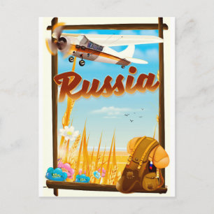 Cartão Postal cartaz de viagem de desenho animado da paisagem ag