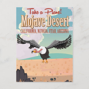 Cartão Postal cartaz de viagem de desenho animado do deserto de