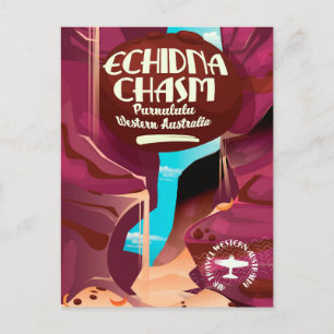 Cartão Postal cartaz de viagem de desenho animado do desfiladeir