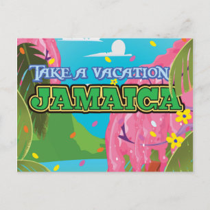 Cartão Postal cartaz de viagem de desenho da Jamaica