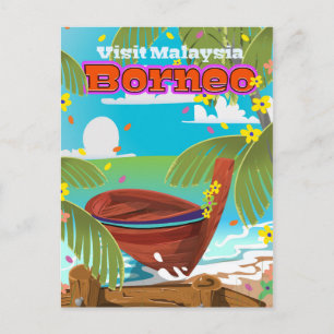 Cartão Postal cartaz de viagem de férias da ilha de Bornéu.