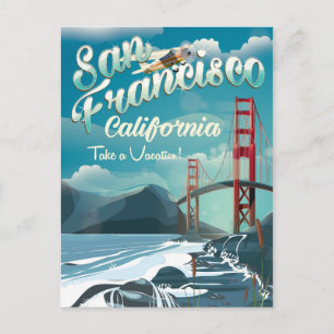 Cartão Postal Cartaz de viagem de férias em São Francisco