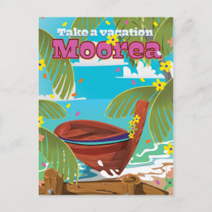 Cartão Postal Cartaz de viagem de férias Moorea Polinésia France