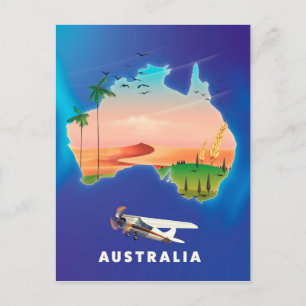 Cartão Postal Cartaz de viagem de férias na Austrália