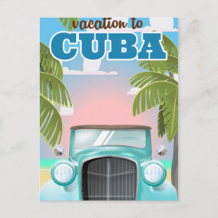 Cartão Postal Cartaz de viagem de férias para Cuba