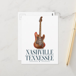 Cartão Postal Cartaz de viagem de guitarra de Nashville Tennesse