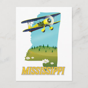 Cartão Postal Cartaz de viagem de impressão do mapa vintage do M