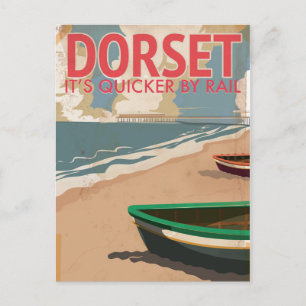 Cartão Postal Cartaz de viagem de locomotiva vintage Dorset, Ing