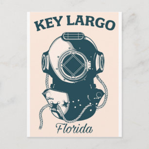 Cartão Postal Cartaz de viagem de mergulho náutico Key Largo Fló