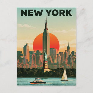 Cartão Postal Cartaz de Viagem de Nova York