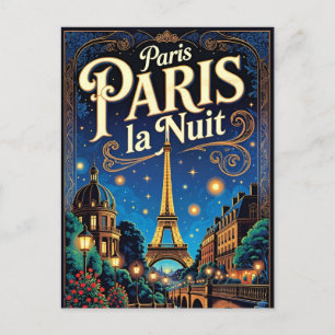 Cartão Postal Cartaz de Viagem de Paris,