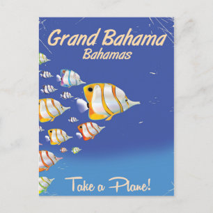 Cartão Postal Cartaz de viagem de peixes tropicais vintage das B