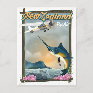 Cartão Postal Cartaz de viagem de pesca na Nova Zelândia