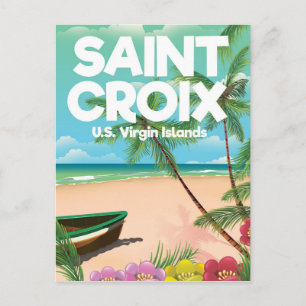 Cartão Postal cartaz de viagem de Saint Croix, Ilhas Virgens Ame