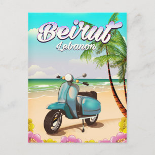 Cartão Postal Cartaz de viagem de scooter em Beirute Líbano
