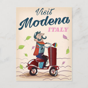 Cartão Postal Cartaz de viagem de scooter Modena Itália