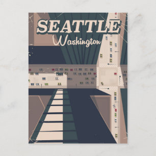 Cartão Postal Cartaz de viagem de Seattle, estado de Washington